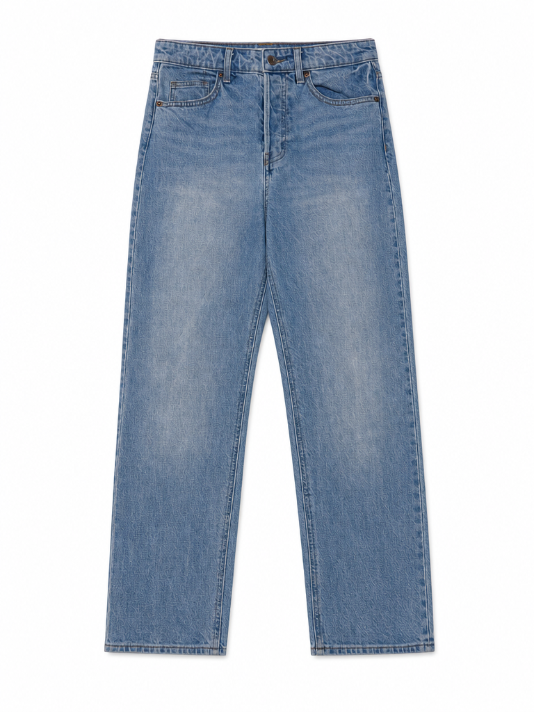 JEAN DROIT STONE WASH BLEU - Taille 38
