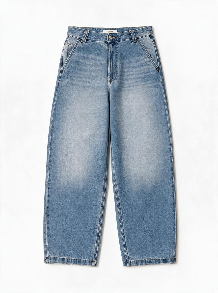 BERSHKA JEAN SUPER BAGGY BLEU - TAILLE M