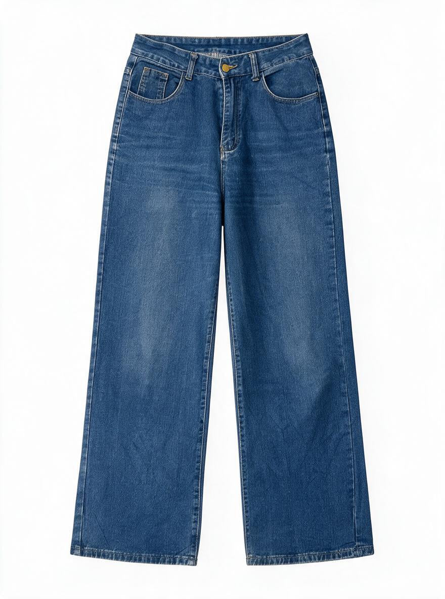 JEAN BLEU LONG STRAIGHT FIT - TAILLE S