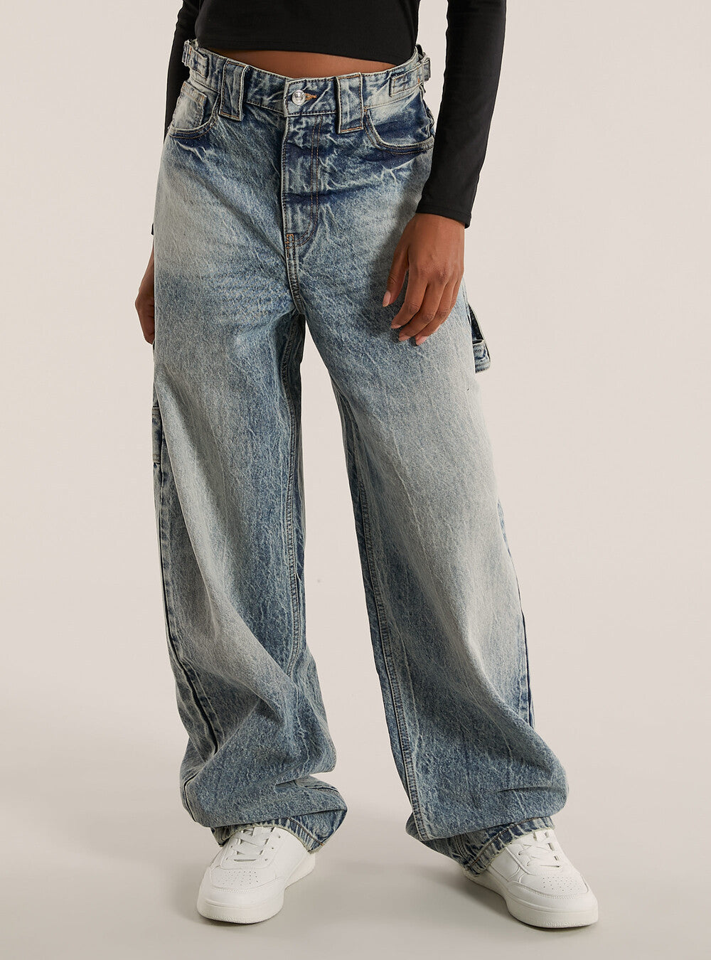 BERSHKA JEAN BALLON CARPENTER VINTAGE - Taille M