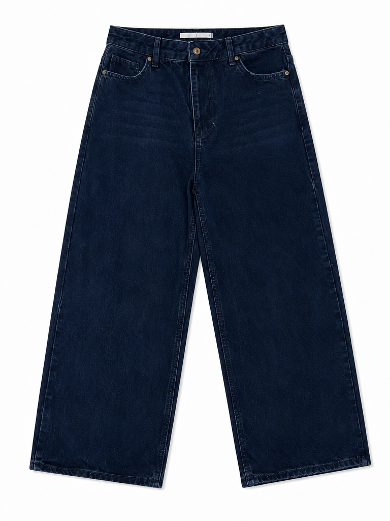 JEAN WIDE LEG BLEU MARINE FONCÉ - TAILLE 36