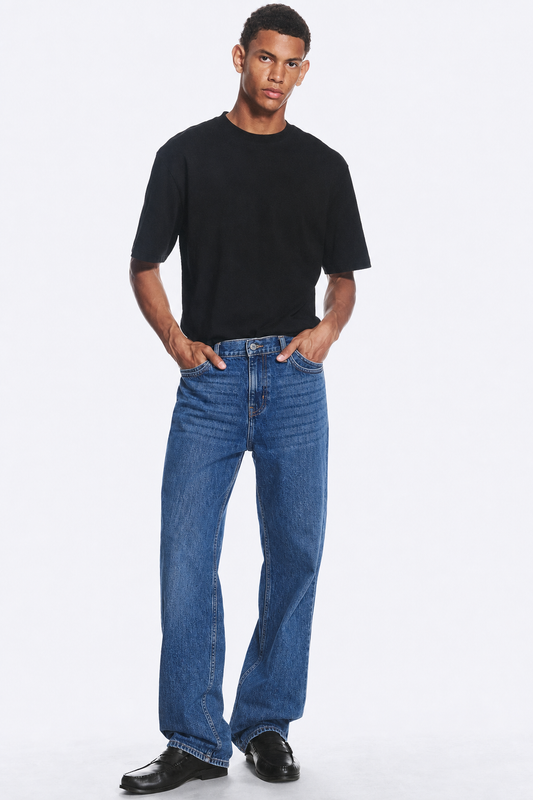 JEAN WIDE LEG STONE WASH - Taille EUR 38 (M)