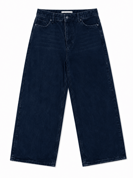 JEAN WIDE LEG BLEU MARINE FONCÉ - TAILLE 36 - Denim Co. SN