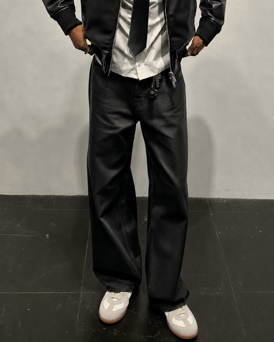 OBSIDIAN LEATHER WIDE - Denim Co. SN