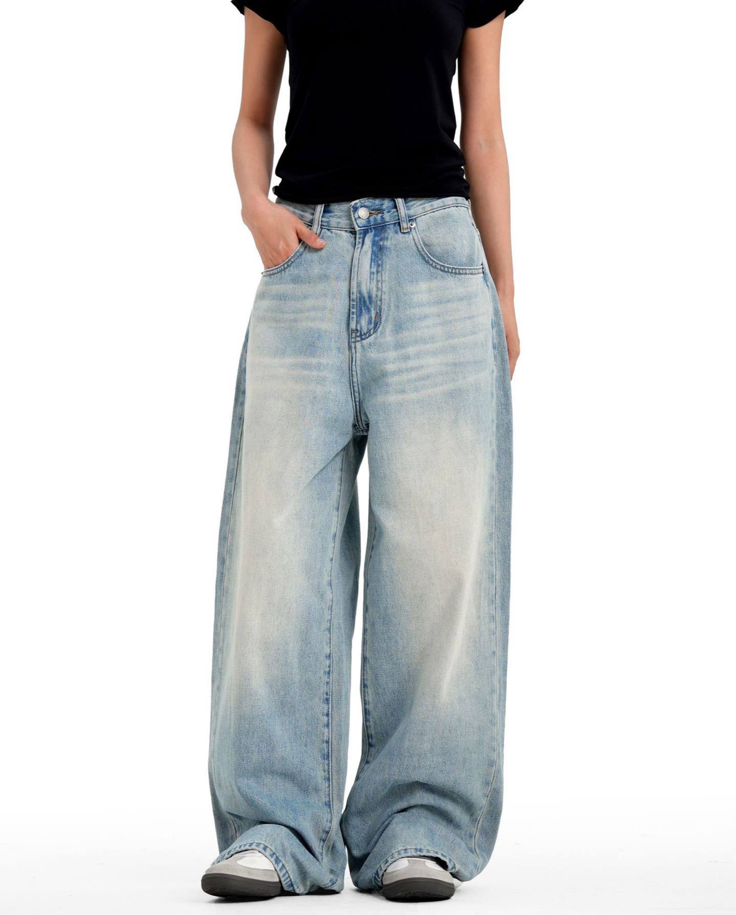 ICE WASH BAGGY JEANS - UNISEX