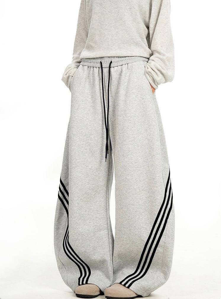 STRIPE WIDE LEG SWEATPANTS