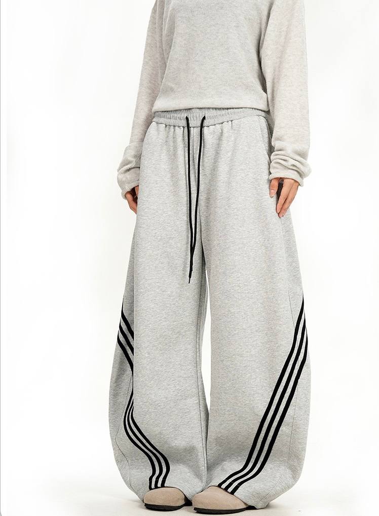 STRIPE WIDE LEG SWEATPANTS